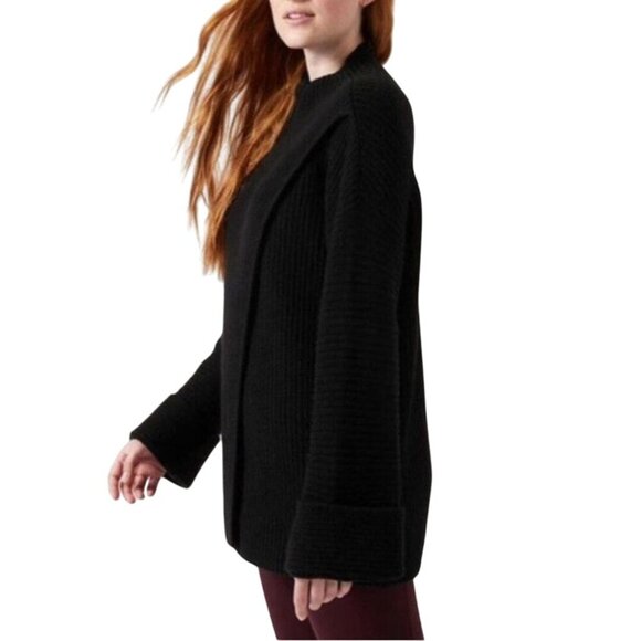 Athleta Azalea Sweater Black Merino Wool Cashmere Blend Heavyweight Size S - Picture 6 of 9